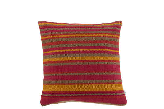 CUSHION SQUARE ANNA SMALL GROOVES JUTE MIX COLOUR