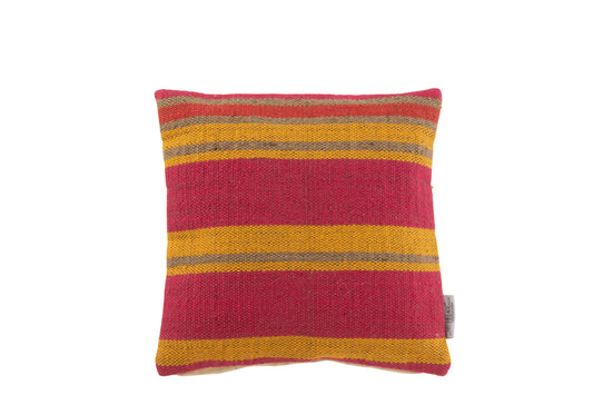 CUSHION SQUARE ANNA LARGE GROOVES JUTE MIX COLOUR