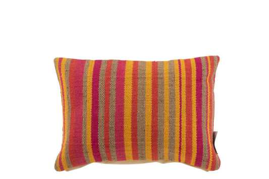 CUSHION RECTANGLE ANNA FINE GROOVES JUTE MIX COLOUR