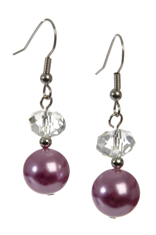 EARRING CRYSTAL+PEARL D.ROSE