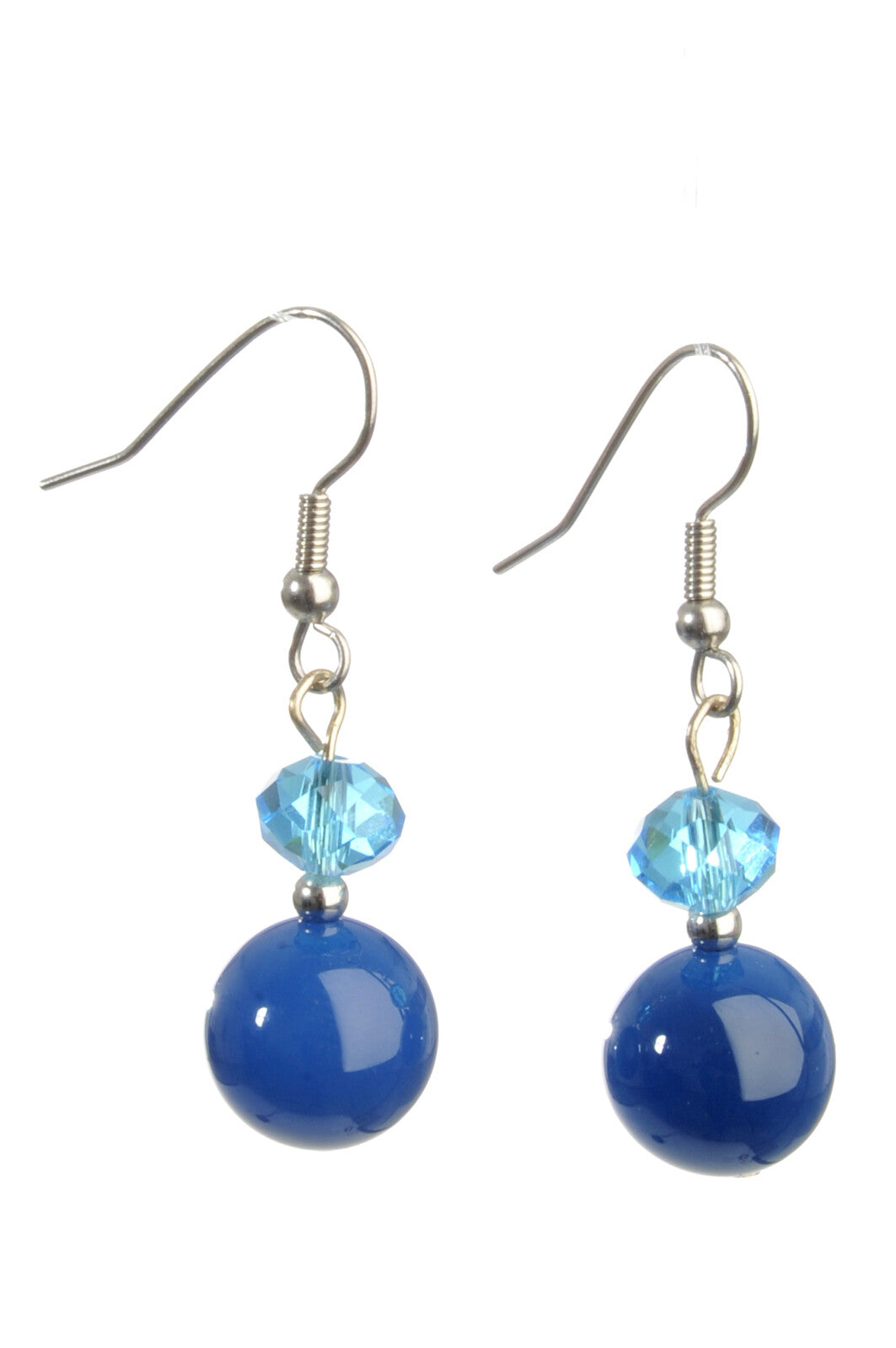 EARRING CRYSTAL+PEARL D.BLUE