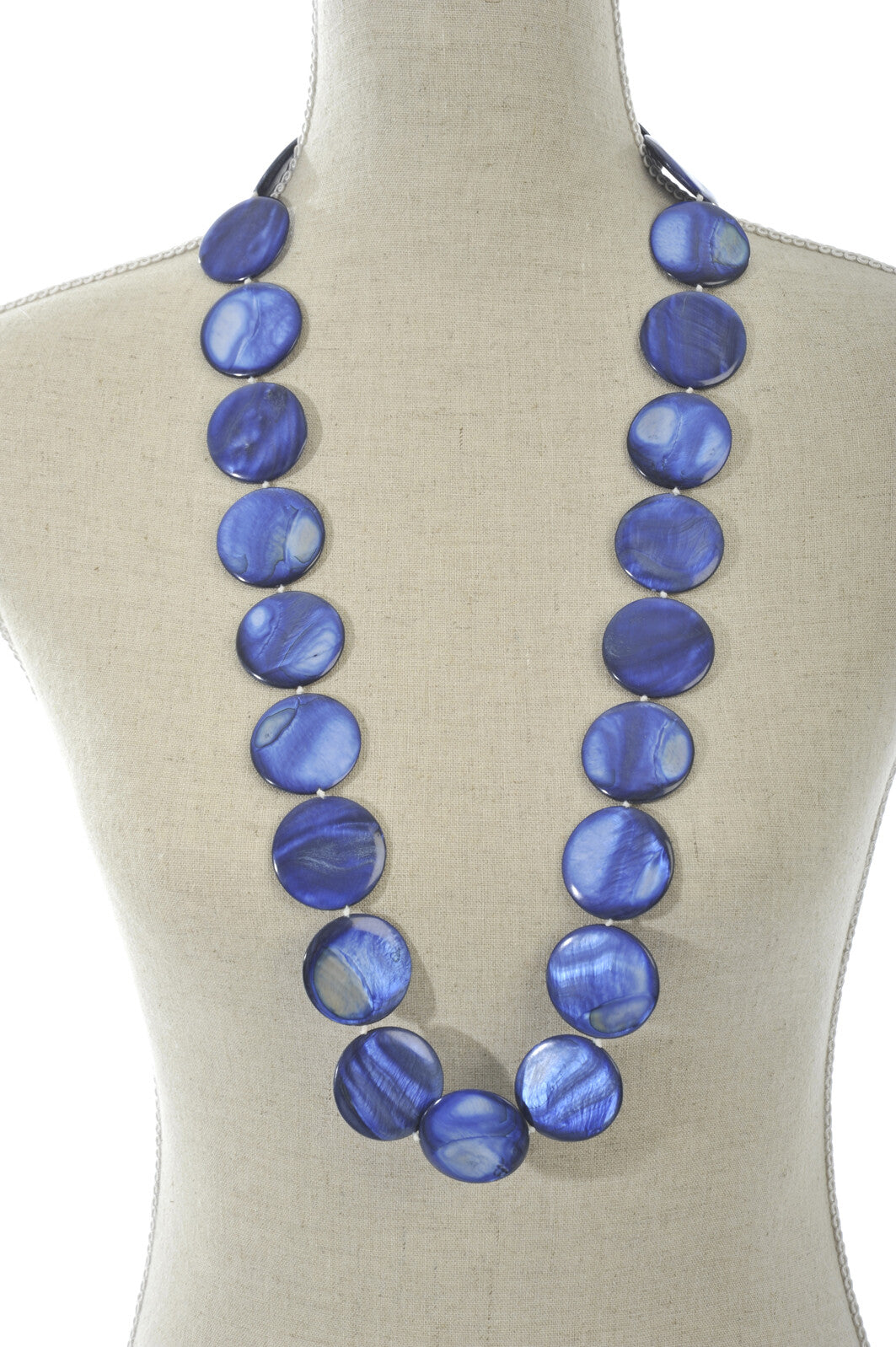 NECKLACE SHELL PLAT  DARK BLUE