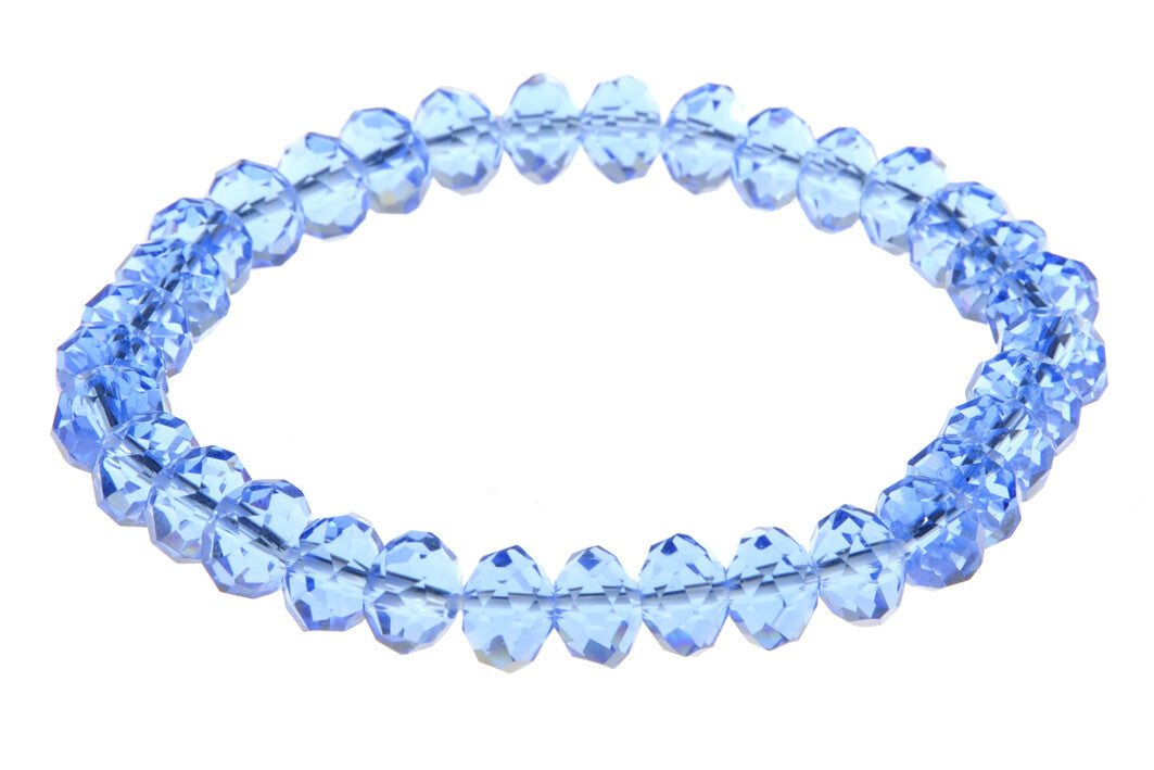 BRACEL. ELAST.6X8MM CRYST L. BLUE