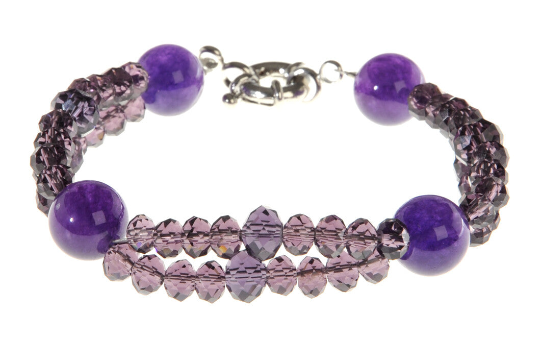 BRACELET DOUBLE CRYSTAL PURPLE