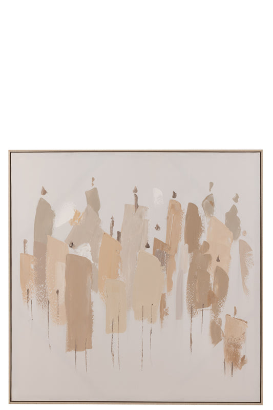 PAINTING ABSTRACT PEOPLE CANVAS/WOOD BEIGE