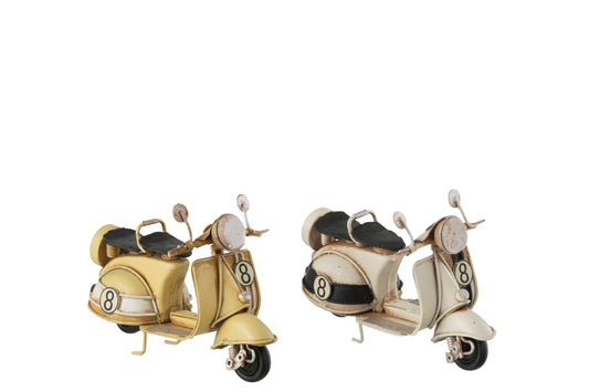 SCOOTER METAL BEIGE/YELLOW ASSORTMENT OF 2