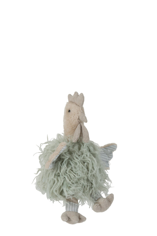 DOORSTOP CHICKEN TEXTILE LIGHT GREEN SMALL