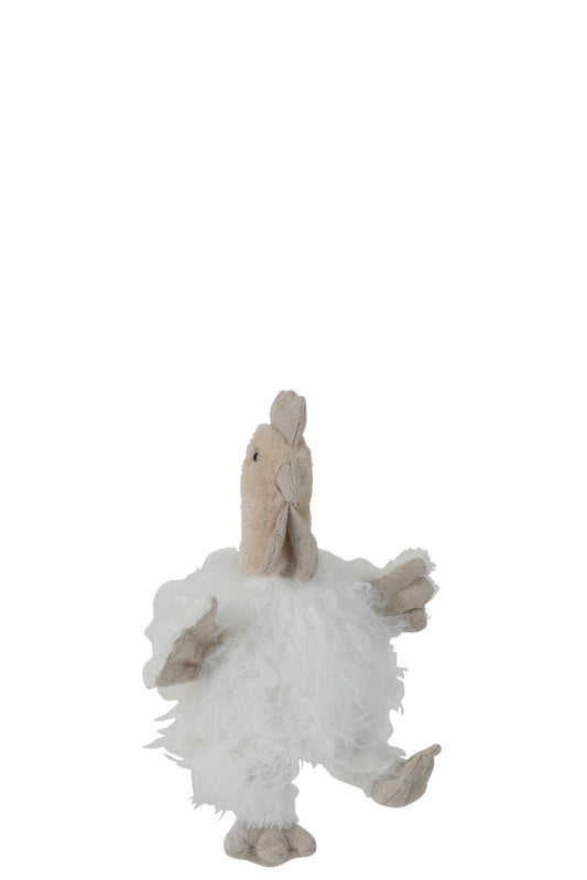 DOORSTOP CHICKEN TEXTILE WHITE SMALL