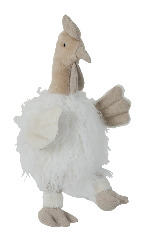 DOORSTOP  CHICKEN TEXTILE WHITE LARGE