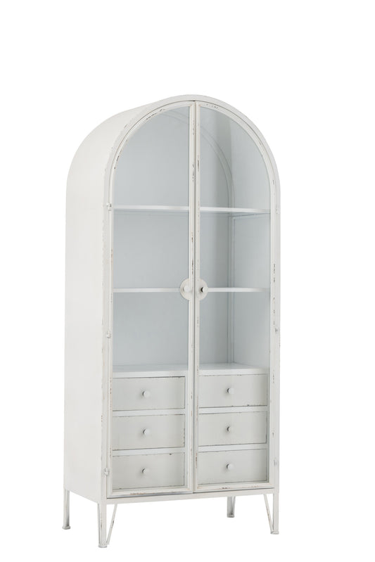 CUPBOARD HALF ROUND METAL WHITE