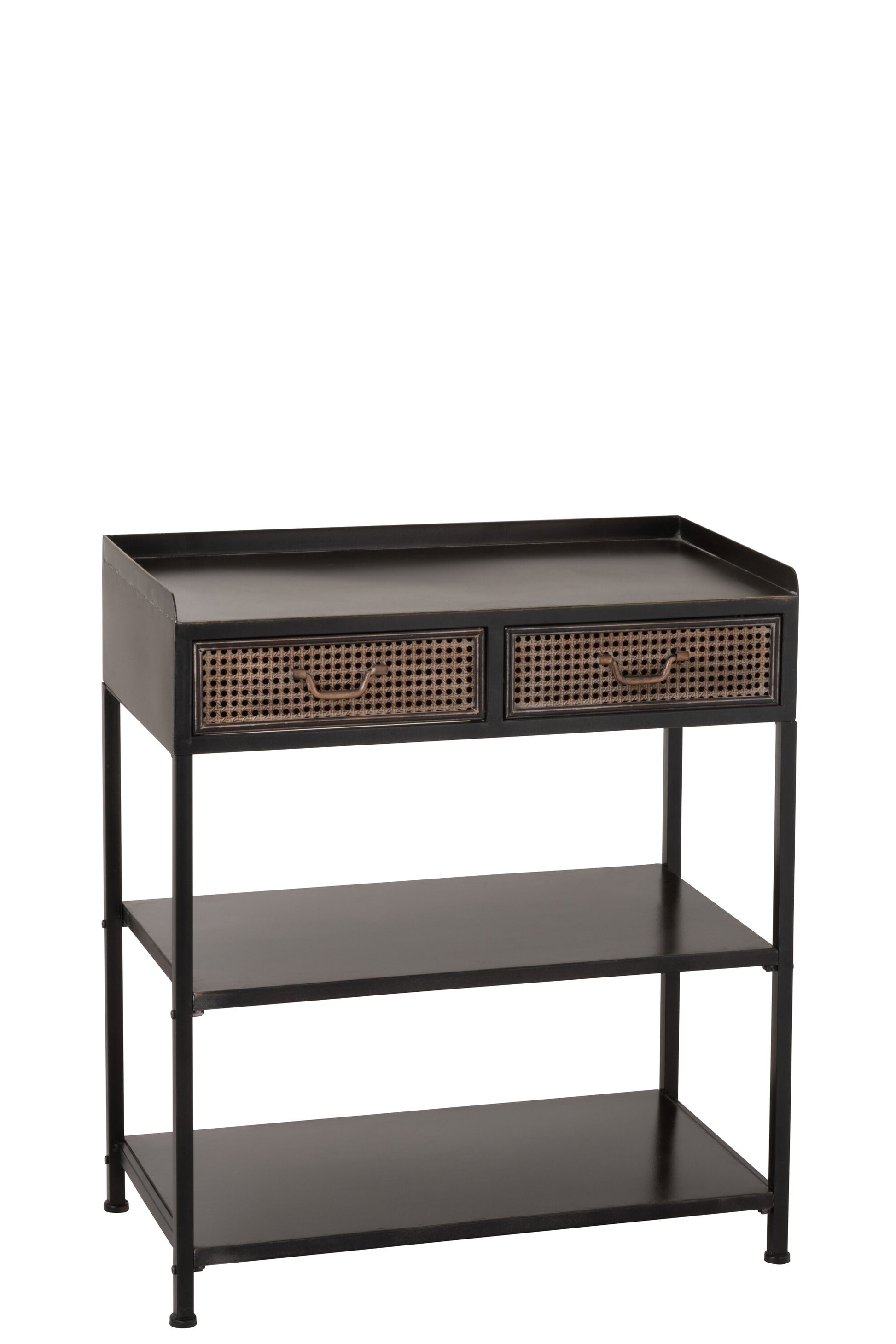 CONSOLE 2 DRAWERS METAL BLACK