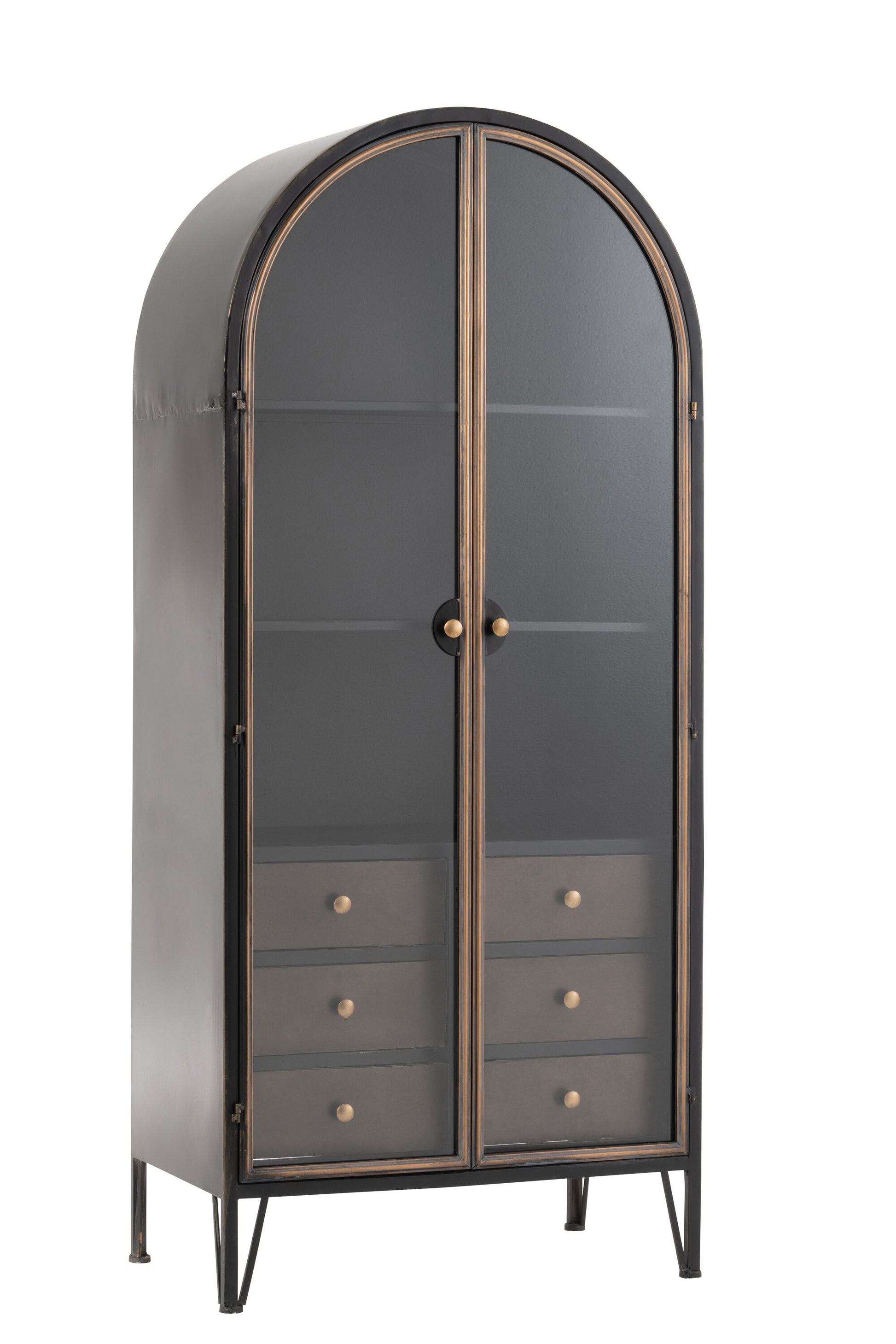 CUPBOARD HALF ROUND METAL BLACK