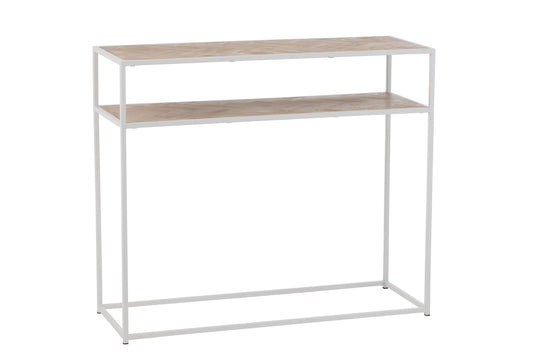 CONSOLE ZIGZAG WOOD/METAL NATURAL/WHITE