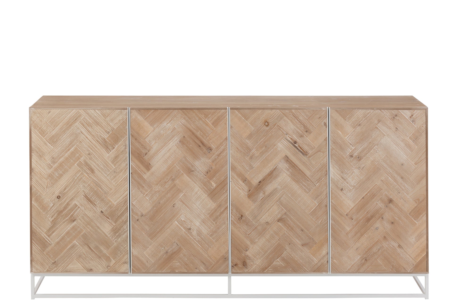 DRESSER 4 DOORS ZIGZAG WOOD/METAL NATURAL/WHITE