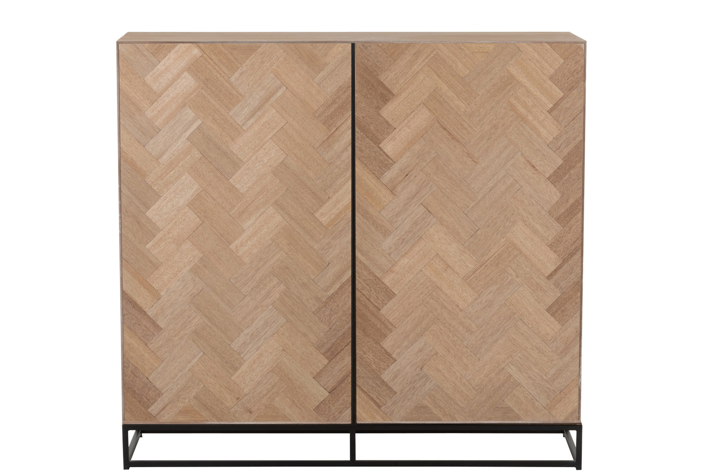 CUPBOARD LOW 2 DOORS ZIGZAG WOOD/METAL NATURAL/BLACK