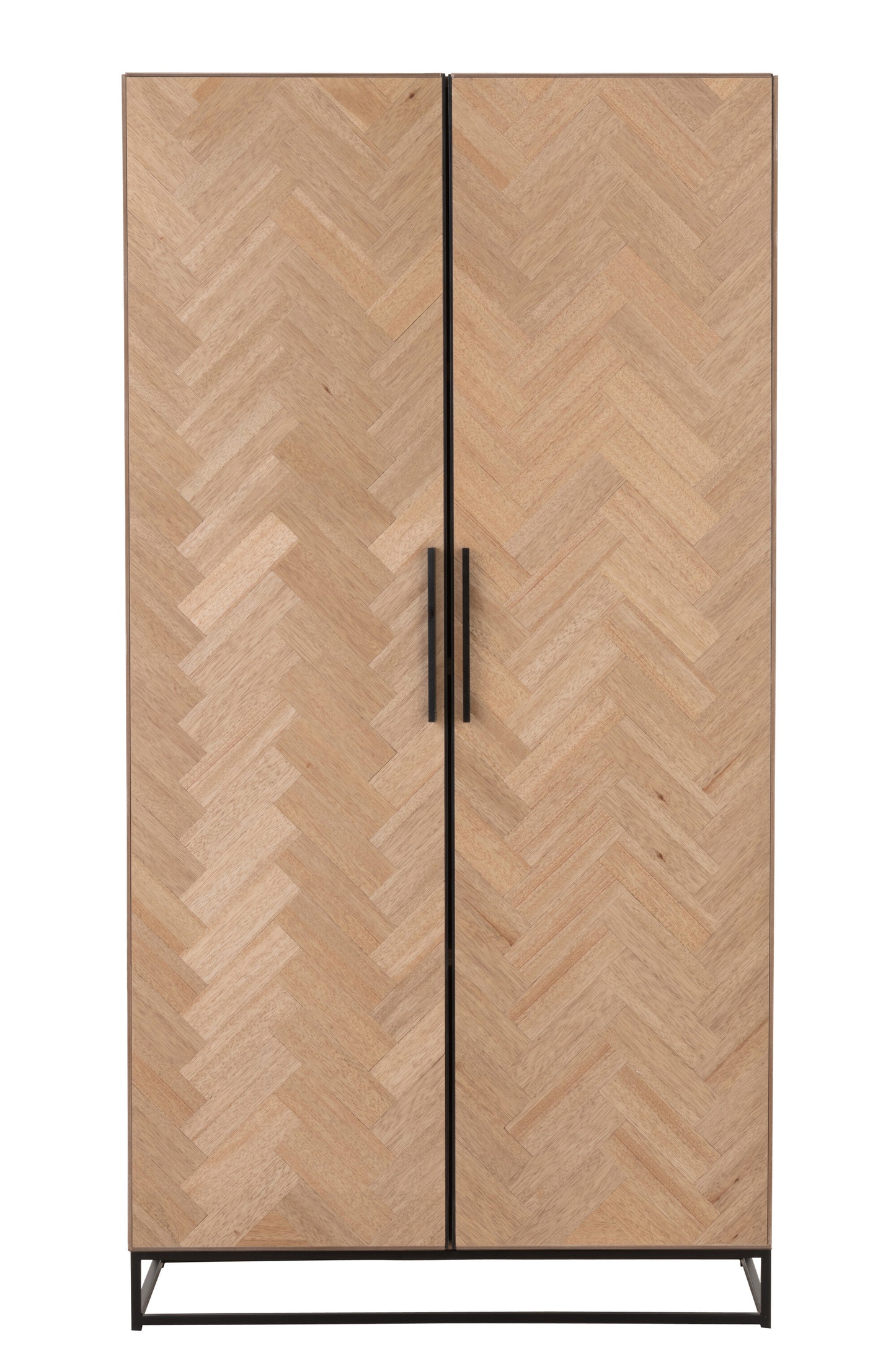 CUPBOARD HIGH 2 DOORS ZIGZAG WOOD/METAL NATURAL/BLACK