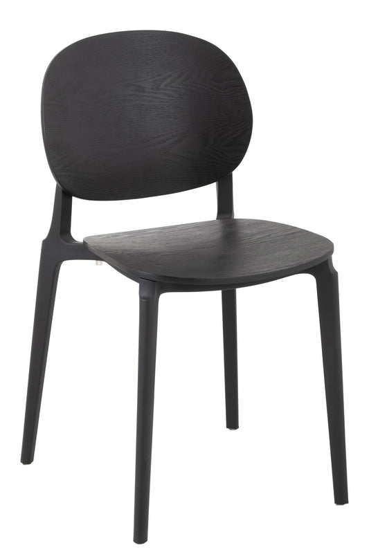 CHAIR BASIC POLYESTER/FINEER BLACK