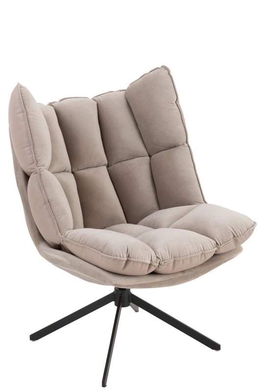 CHAIR RELAX CUSHION ON FRAME TEXTILE/METAL EXTRA LIGHT GREY