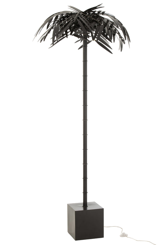 LAMP STANDING LEAF METAL BLACK