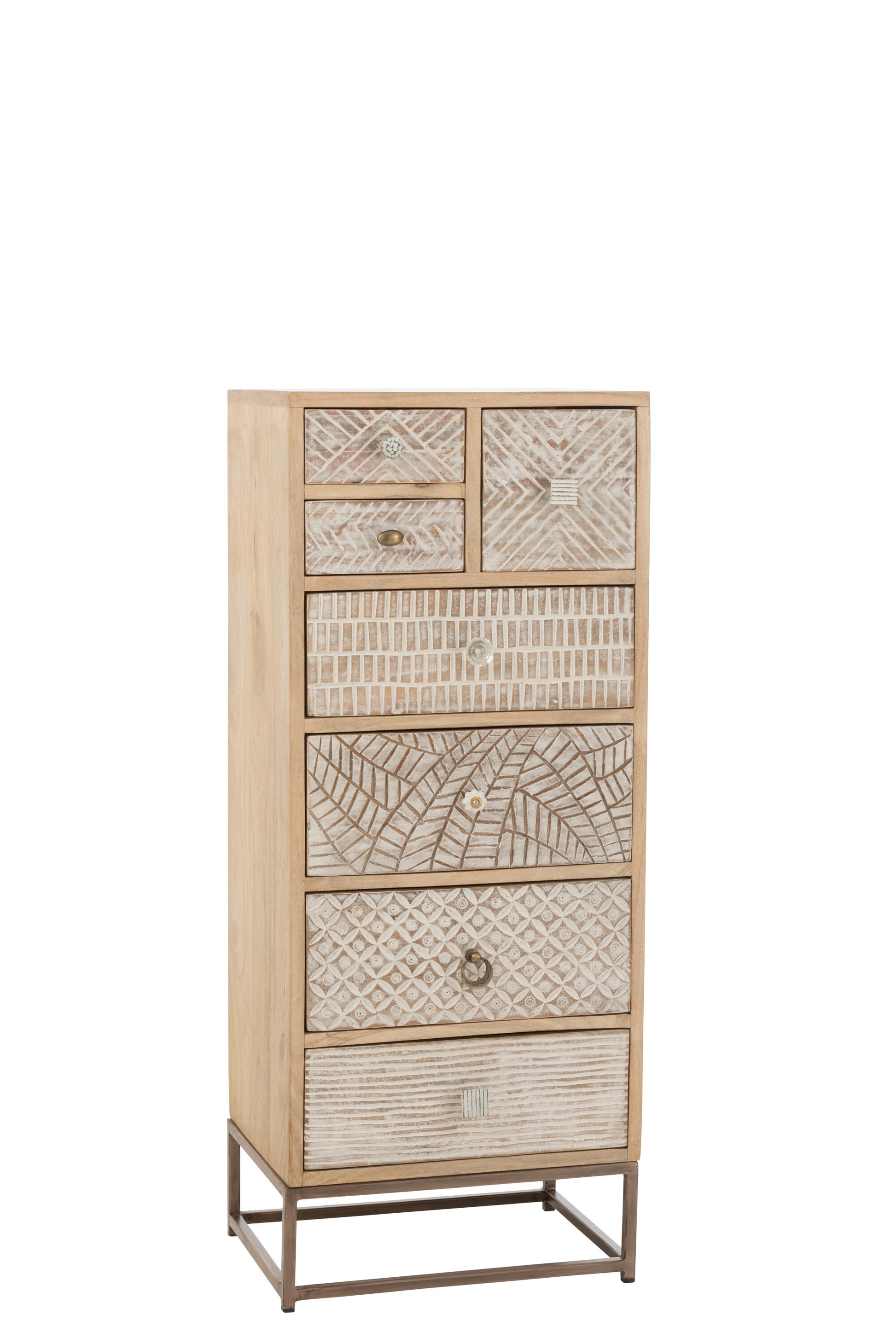 CUPBOARD 7 DRAWERS MOTIVES WOOD BEIGE