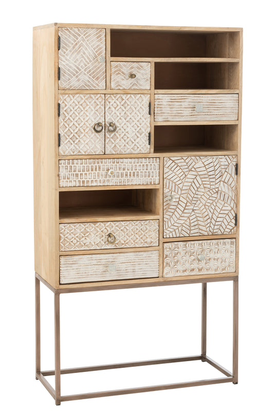 CUPBOARD 10 DRAWERS MOTIVES WOOD BEIGE