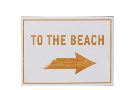 PLACARD TO THE BEACH METAL OCHRE