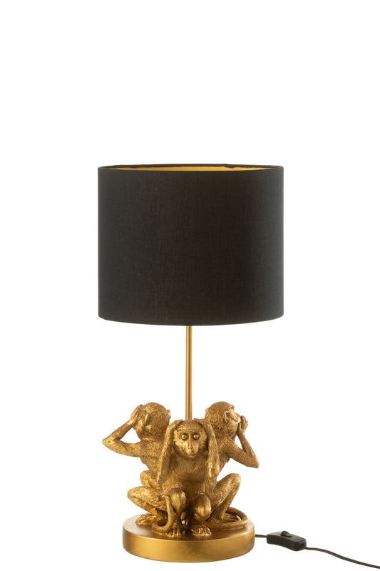 LAMP TABLE MONKEY 3PIECES POLY GOLD