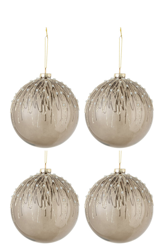 Baubles Pearls Glitter Grey Large