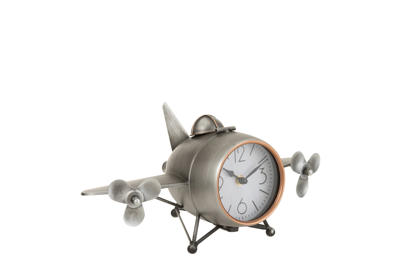 CLOCK AIRPLANE IRON GREY