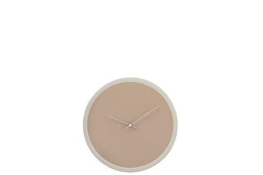 CLOCK ROUND MDF BEIGE/WHITE SMALL