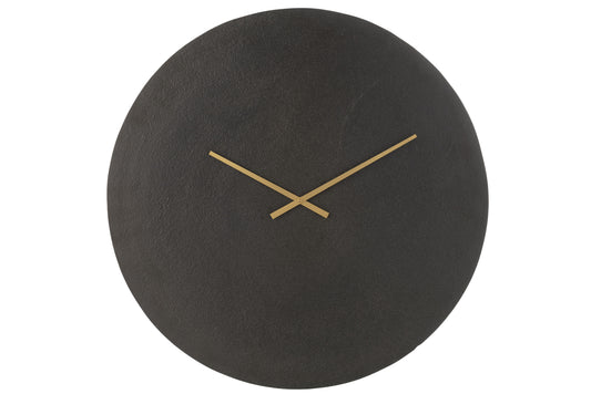 CLOCK ROUND METAL BLACK LARGE