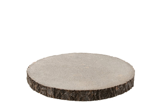 DISC DECORATIVE BARK BROWN GLITTER SILVER LARGE