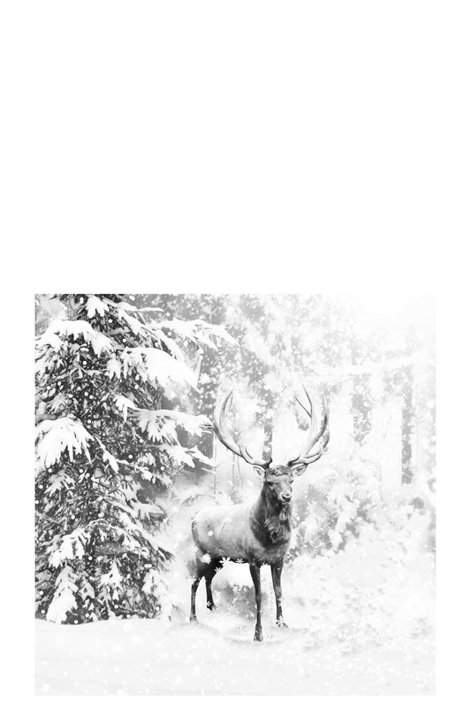 PACK 20 NAPKINS DEER PAPER BLACK/WHITE LARGE