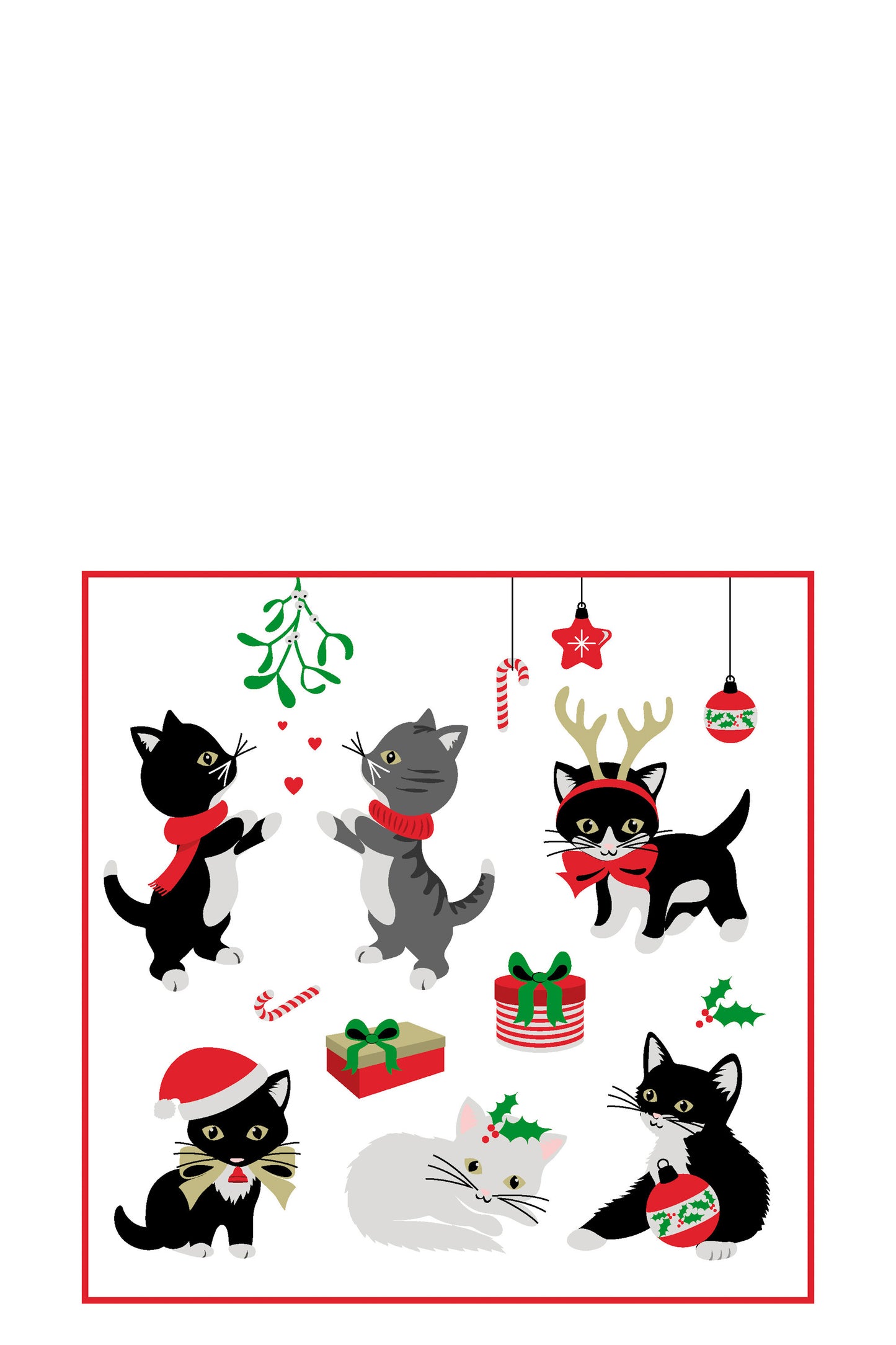 PACK 20 NAPKINS CHRISTMAS CATS PAPER MIX LARGE