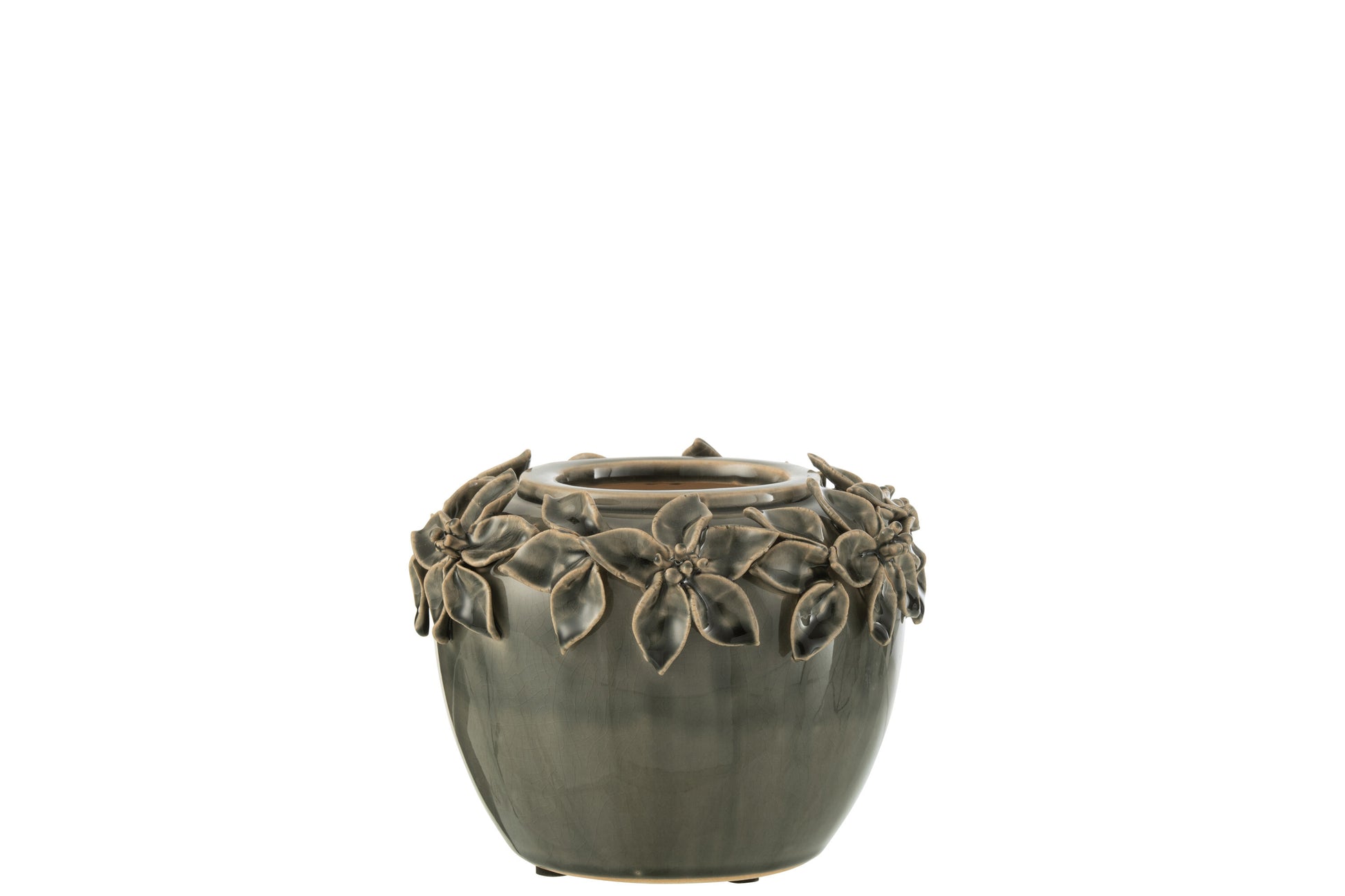 FLOWERPOT FLOWER CERAMIC GREY SMALL