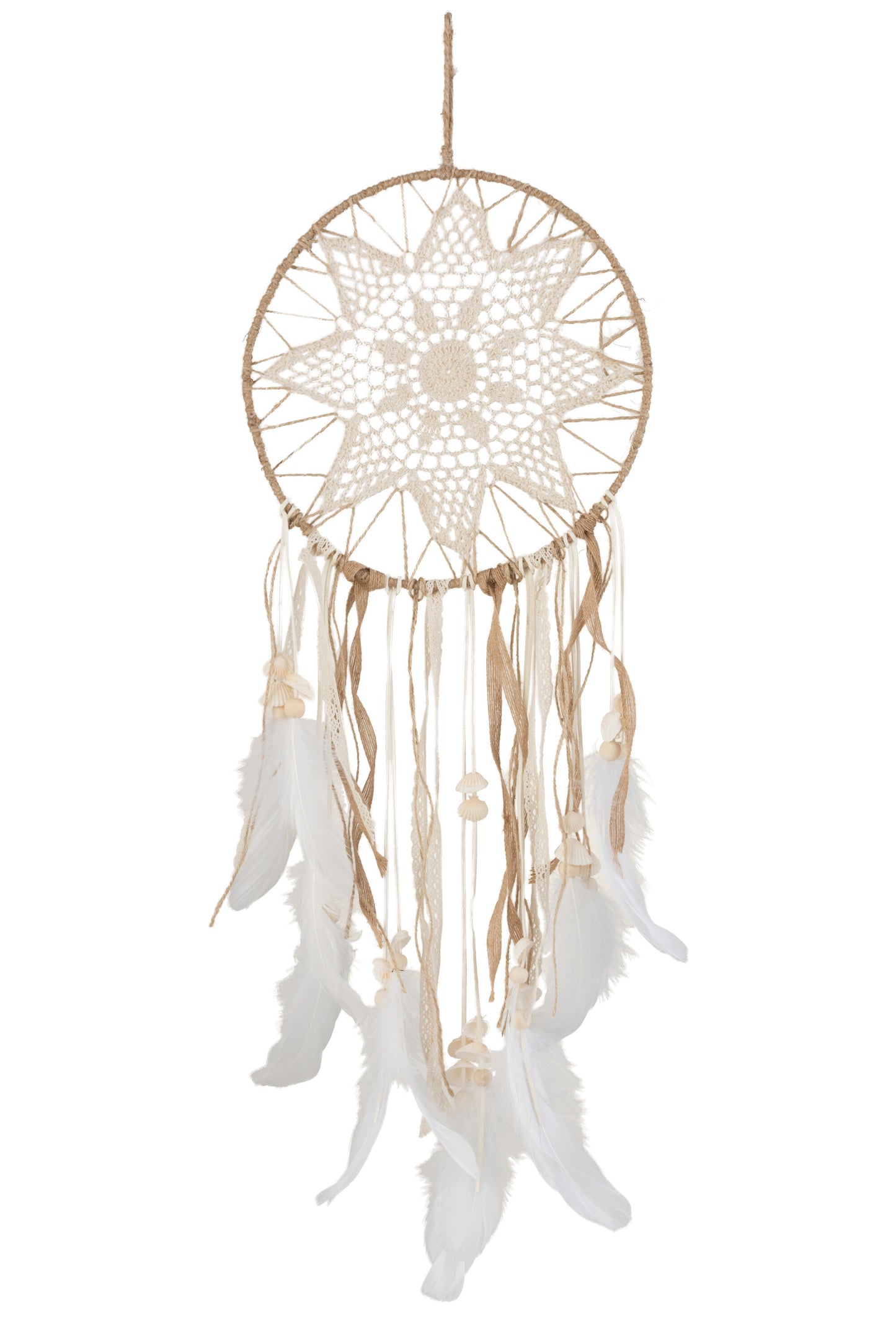 DREAMCATCHER TEXTILE/FEATHERS NATURAL/WHITE