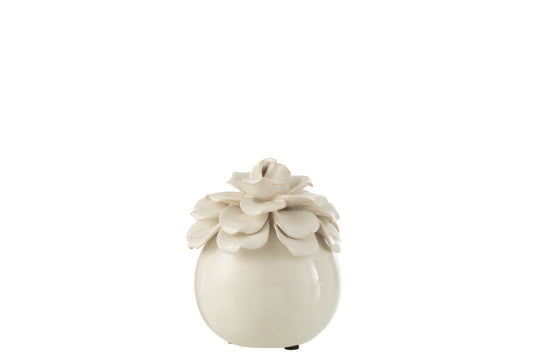 FLOWER DECORATIVE CERAMIC WHITE