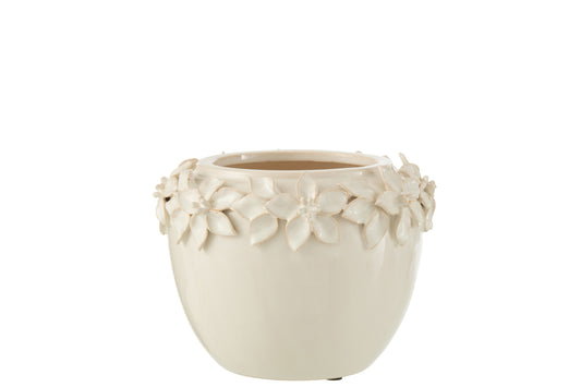 FLOWERPOT FLOWER CERAMIC WHITE LARGE