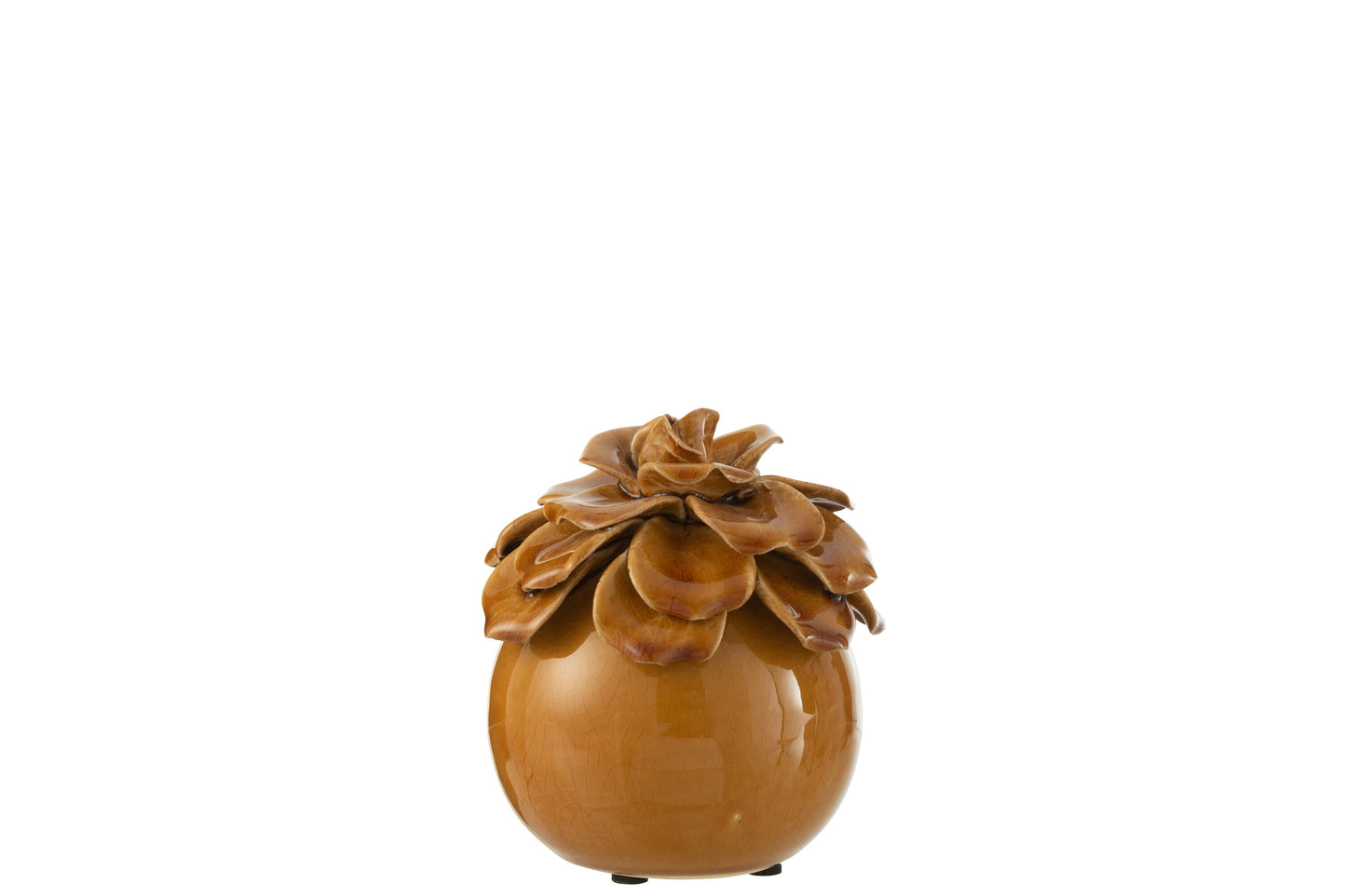 FLOWER DECORATIVE CERAMIC OCHRE