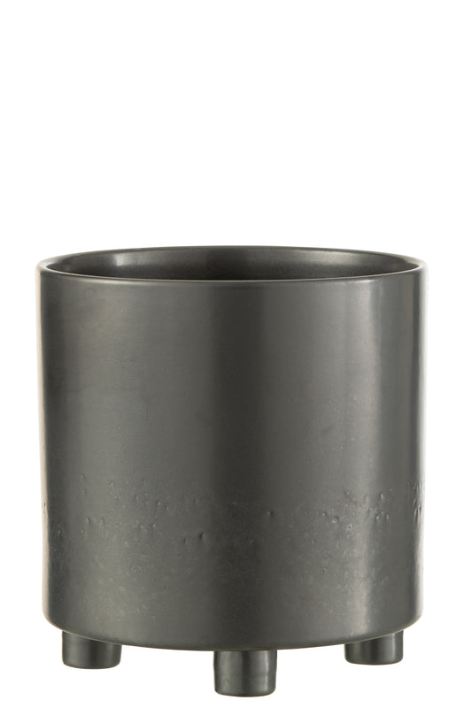 FLOWERPOT SMOKE CERAMIC GREY/BLACK EXTRA LARGE