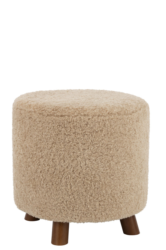 POUF SHEEP LEG POLYESTER BEIGE