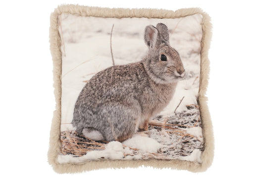 CUSHION RABBIT POLYESTER WHITE/BEIGE/GREY