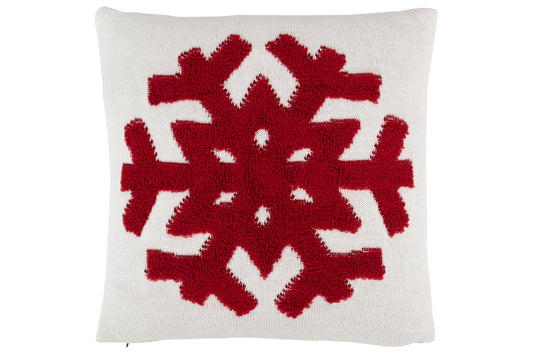 CUSHION ICICLE ACRYL/POLYESTER RED/WHITE