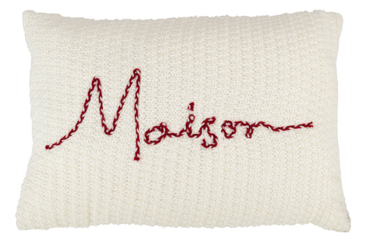 CUSHION MAISON POLYESTER/ACRYL RED/WHITE