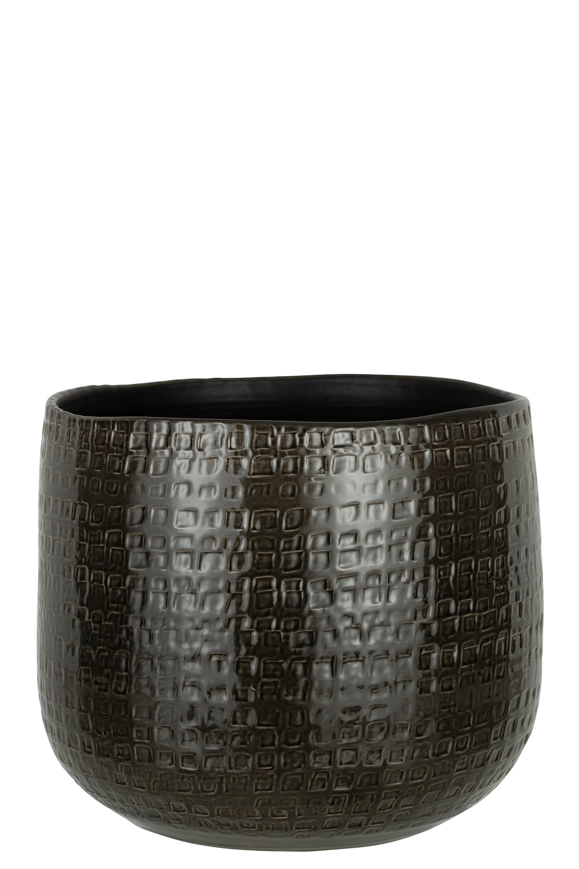 FLOWERPOT PATTERN CERAMIC DARK GREY EXTRA LARGE