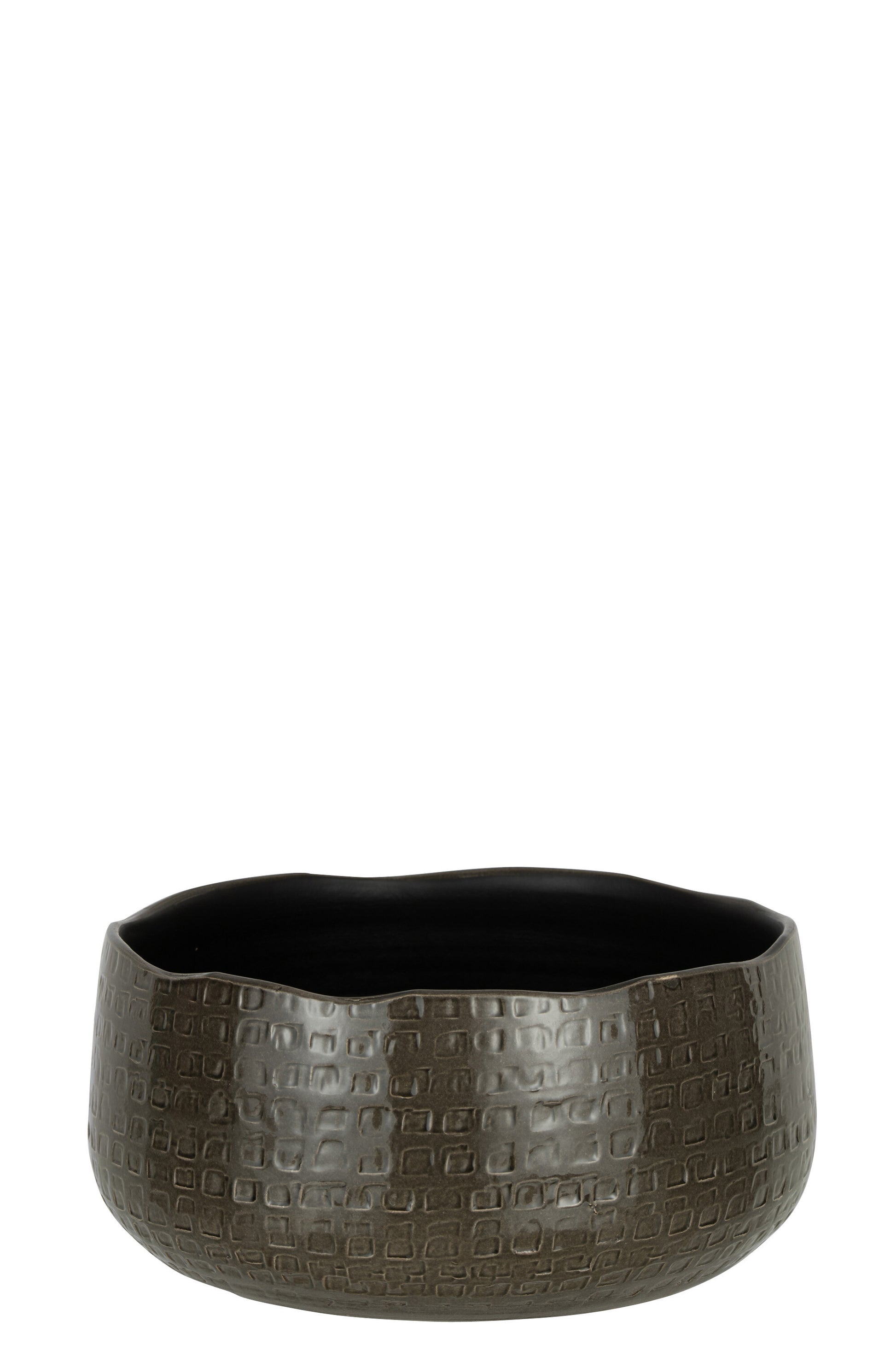 FLOWERPOT PATTERN LOW CERAMIC DARK GREY