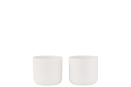 FLOWERPOT GEN CERAMIC WHITE SMALL ASSORTMENT OF 2