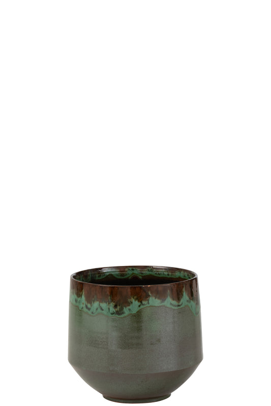 FLOWERPOT ALINE CERAMIC GREEN MEDIUM