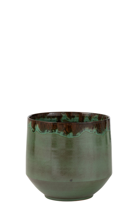 FLOWERPOT ALINE CERAMIC GREEN EXTRA LARGE