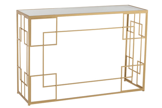 CONSOLE LINES METAL/GLASS GOLD